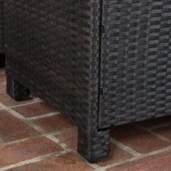 Puerta 4pc Wicker Club Chair & Coffee Table Set - Teak/Dark Brown/Beige - Christopher Knight Home -Christopher Knight Home GUEST ebb028e3 f224 480f ae3a 75f8d3407a38