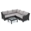 Antibes 6pc Wicker V-Shaped Sectional Sofa Set Gray/Silver - Christopher Knight Home