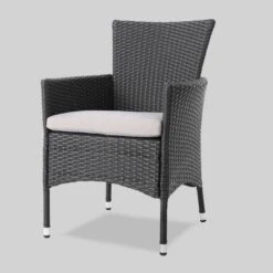 Stamford 7pc Acacia Wood And Wicker Dining Set - Gray/Silver - Christopher Knight Home -Christopher Knight Home GUEST f064a20f 5809 49d6 a1fa 1e2afcfc2da7 1