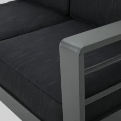 Cape Coral 5pc Aluminum Sofa Set With Cushions - Dark Gray - Christopher Knight Home -Christopher Knight Home GUEST f09fd5a8 fd61 49cc a727 b1031779c325