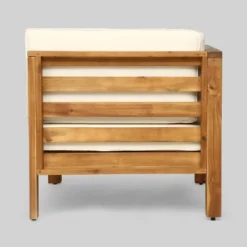 Oana 4pc Acacia Wood Patio Sectional Chat Set W/ Cushions - Christopher Knight Home -Christopher Knight Home GUEST f1b2c871 c6b9 4d91 85be 2e034e9eb4d8