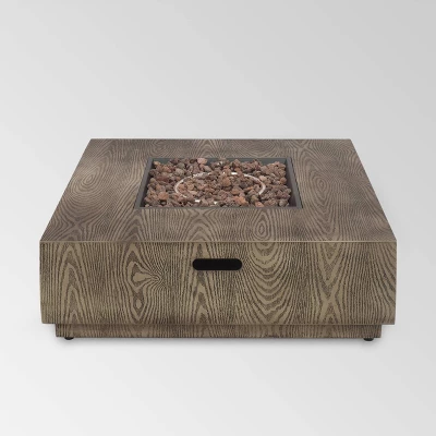 Wellington 40" Square Iron Gas Fire Pit With Tank Holder - Brown - Christopher Knight Home 10 Wellington 40" Square Iron Gas Fire Pit With Tank Holder - Brown - Christopher Knight Home - Image 10