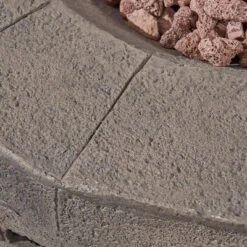 Dino Lightweight 31.75" Concrete Gas Fire Pit Brown - Christopher Knight Home -Christopher Knight Home GUEST f3310c7c f9d5 4545 9870 ac9d4bed26b5