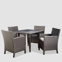 Celeste 5pc Wicker Dining Set - Gray/Light Gray - Christopher Knight Home