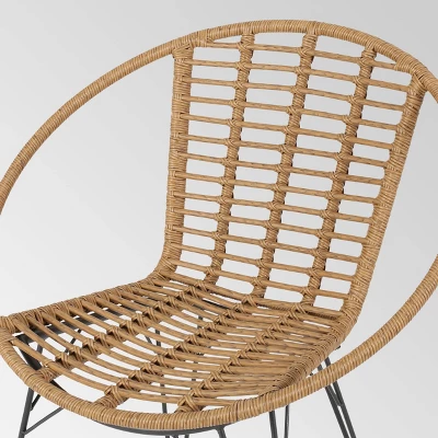 Perkins 3pc Wicker Modern Boho Chat Set - Light Brown - Christopher Knight Home 2 Perkins 3pc Wicker Modern Boho Chat Set - Light Brown - Christopher Knight Home - Image 2