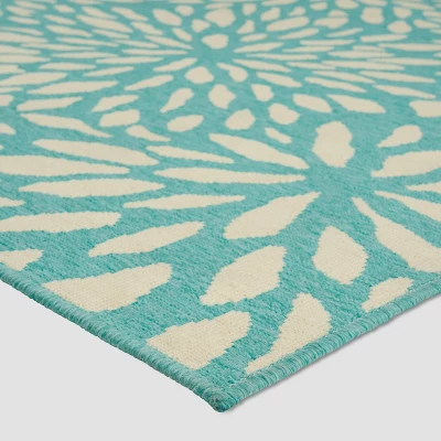 Simone Floral Outdoor Rug Blue/Ivory - Christopher Knight Home 1 Simone Floral Outdoor Rug Blue/Ivory - Christopher Knight Home