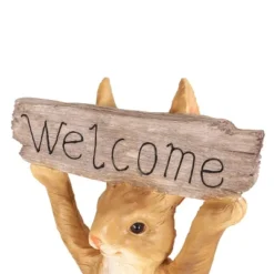 23.75" Concrete Corneu Outdoor Rabbit Garden Statue - White And Brown - Christopher Knight Home -Christopher Knight Home GUEST f4d517a1 2677 4bd0 9be3 2d05303298de