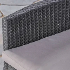 Jillian 3pc Acacia Wood & Wicker Bistro Set - Gray/Gray/Silver - Christopher Knight Home -Christopher Knight Home GUEST f5960cd9 71a3 427b bd22 05f04a790f87