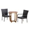 Camden 3pc Acacia & Wicker Bistro Set - Brown - Christopher Knight Home