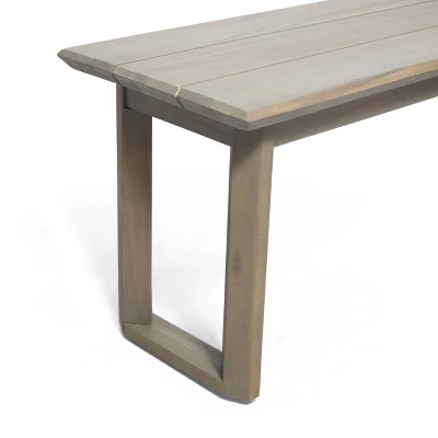 Nibley Outdoor Acacia Wood Dining Bench Gray - Christopher Knight Home 1 Nibley Outdoor Acacia Wood Dining Bench Gray - Christopher Knight Home