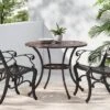 Tucson 32.5" Round Cast Aluminum Dining Table - Copper - Christopher Knight Home