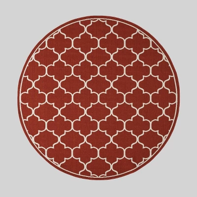 Thornhill Geometric Outdoor Rug Red/Ivory - Christopher Knight Home 7 Thornhill Geometric Outdoor Rug Red/Ivory - Christopher Knight Home - Image 7