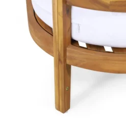 2pc Ellendale Outdoor Acacia Wood Loveseat & Coffee Table Teak/White - Christopher Knight Home -Christopher Knight Home GUEST f9949a95 193f 47d3 9ba8 e9433dcf5193