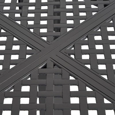 Aviary 9pc Aluminum Dining Set - Antique Matte Black - Christopher Knight Home 3 Aviary 9pc Aluminum Dining Set - Antique Matte Black - Christopher Knight Home - Image 3