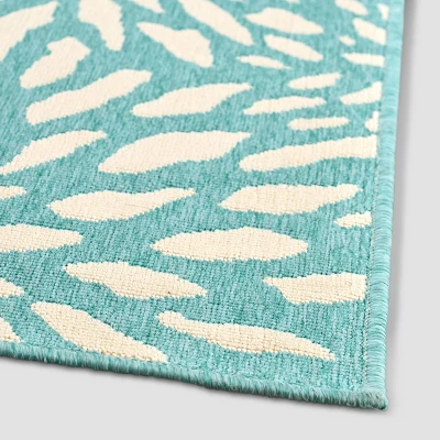 Simone Floral Outdoor Rug Blue/Ivory - Christopher Knight Home 4 Simone Floral Outdoor Rug Blue/Ivory - Christopher Knight Home - Image 4