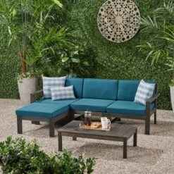5pc Santa Ana Acacia Wood Patio Sofa Sectional Set - Christopher Knight Home -Christopher Knight Home GUEST fb229e4b 75f8 4d02 ad56 5a007d7ca844