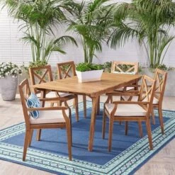Mesa 7pc Acacia Wood Patio Dining Set - Christopher Knight Home -Christopher Knight Home GUEST fe779f22 1acf 4e2d 8b4d dd40c709de8c