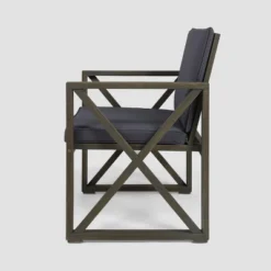 Andora 4pk Acacia Wood Club Chairs - Gray/Dark Gray - Christopher Knight Home -Christopher Knight Home GUEST ff4e0d76 1ef3 433e b965 9e113d6d4c8e