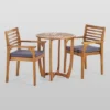 Casa 3pc Acacia Bistro Set - Teak/Dark Gray - Christopher Knight Home